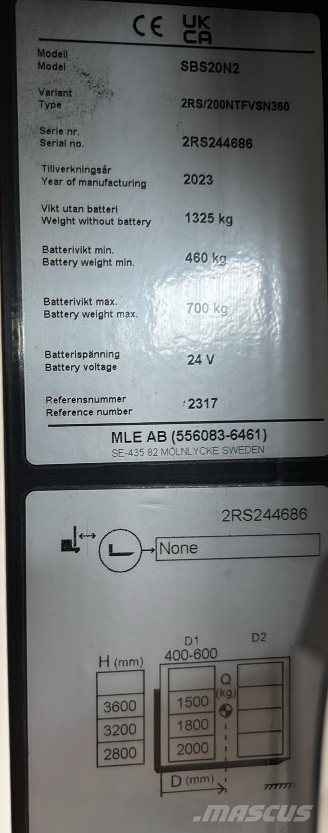 Mitsubishi SBS20N2 Ajettavat pinoamisvaunut