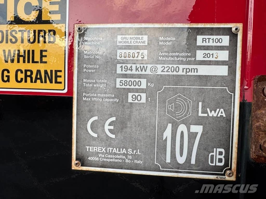 Terex RT100 Terrängkranar (Grov terräng)