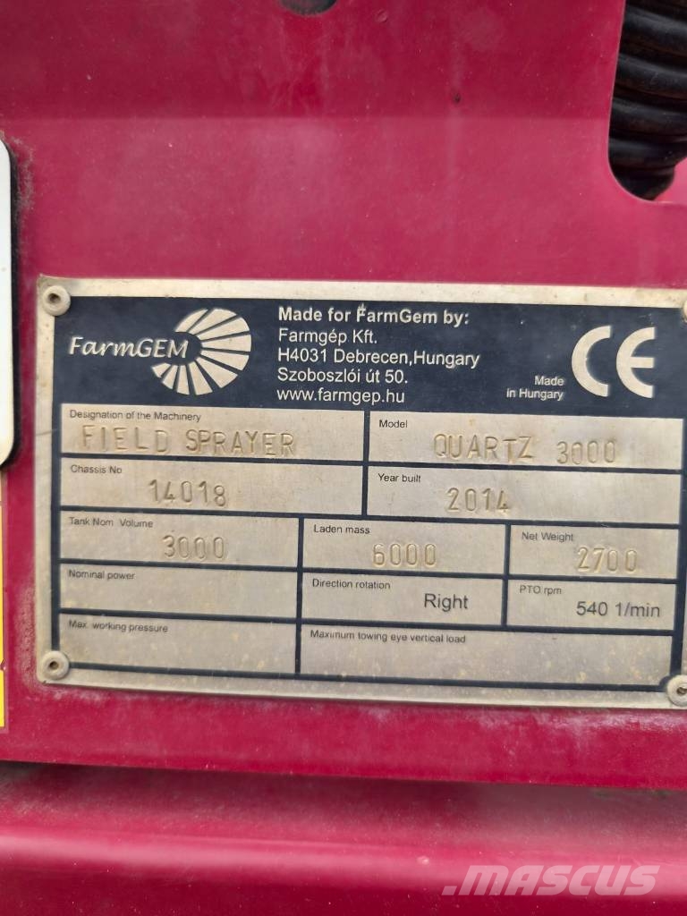 FarmGEM Quartz 3000 Tažené postřikovače