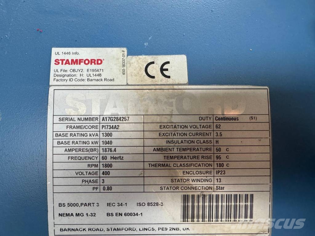 Power generator Stamford MTU 1040kW 柴油發電機