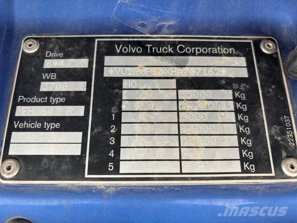 Volvo FH16 750 6x4 RETARDER / TANDEM AXLE LIFT / BIG AXL Damperli kamyonlar