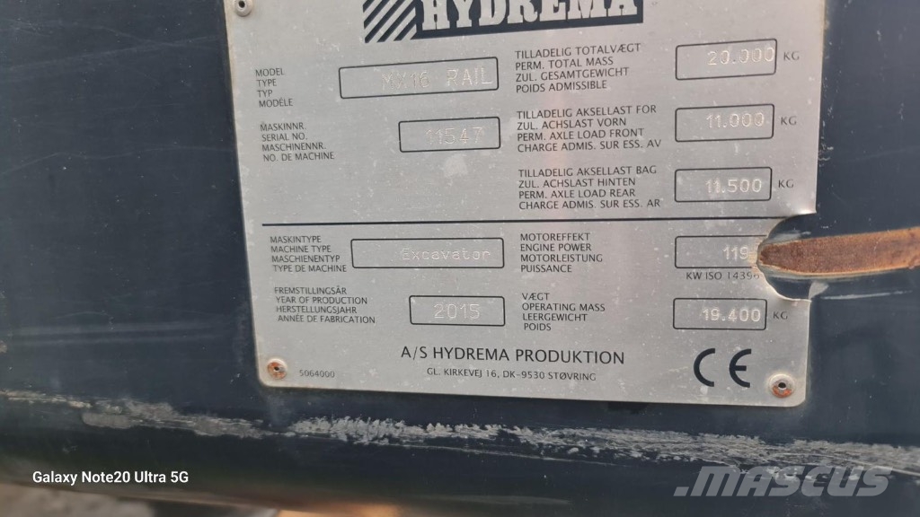Hydrema MX 16 Rail Mobilbagger