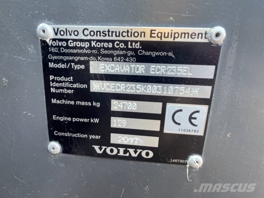 Volvo ECR235EL 履带挖掘机