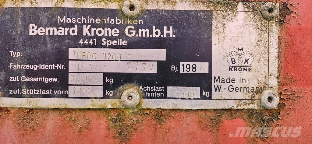 Krone Turbo 3200 セルフローディングトレーラー