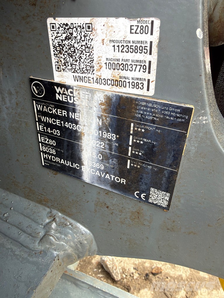 Wacker Neuson EZ 80 Vidēja lieluma ekskavatori 7 t - 12 t