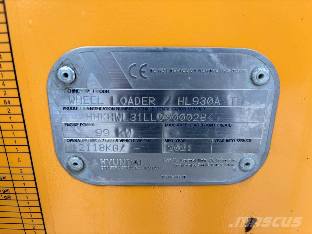 Hyundai HL 930 A TM AC / CENTRAL LUBRICATION Iekrāvēji uz riteņiem