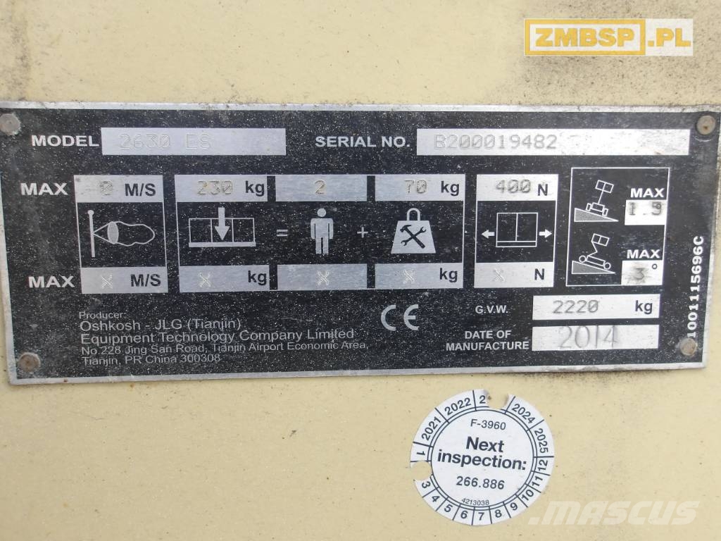 JLG 2630 ES Žirkliniai keltuvai