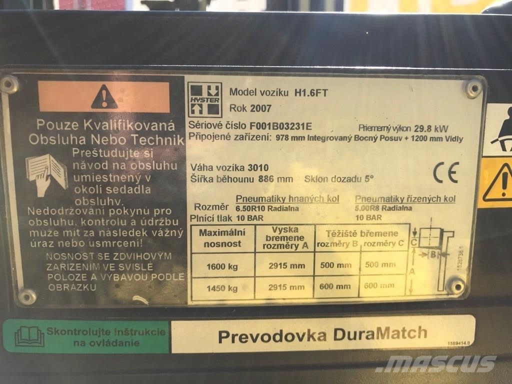 Hyster H 1.6 FT Gāzes autoiekrāvēji (LPG)