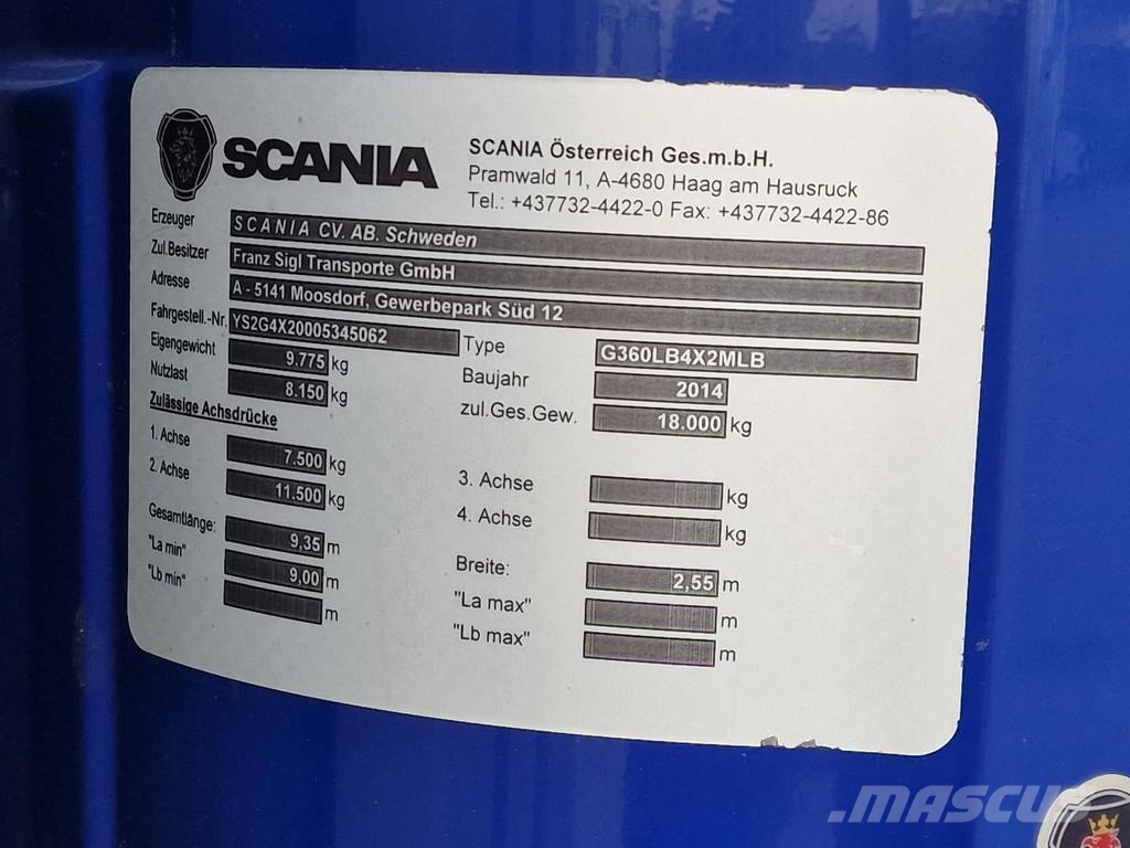 Scania G360 4x2 - Tautliner - Retarder - Euro 6 - Opti Cr Camión con caja abierta