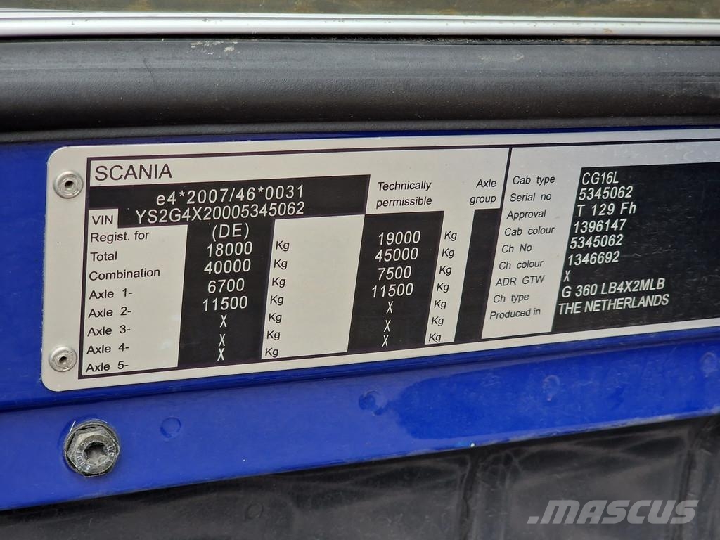Scania G360 4x2 - Tautliner - Retarder - Euro 6 - Opti Cr Camión con caja abierta