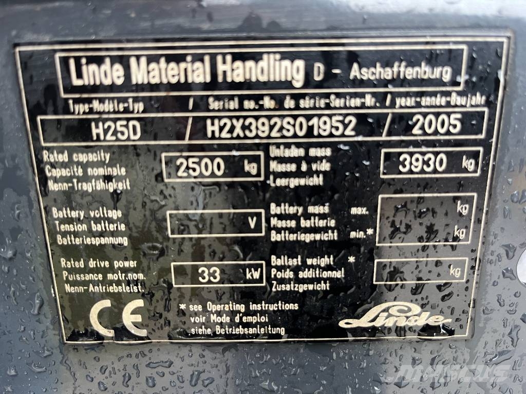 Linde H25D /392/ V-2269 OB Dizelski viljuškari