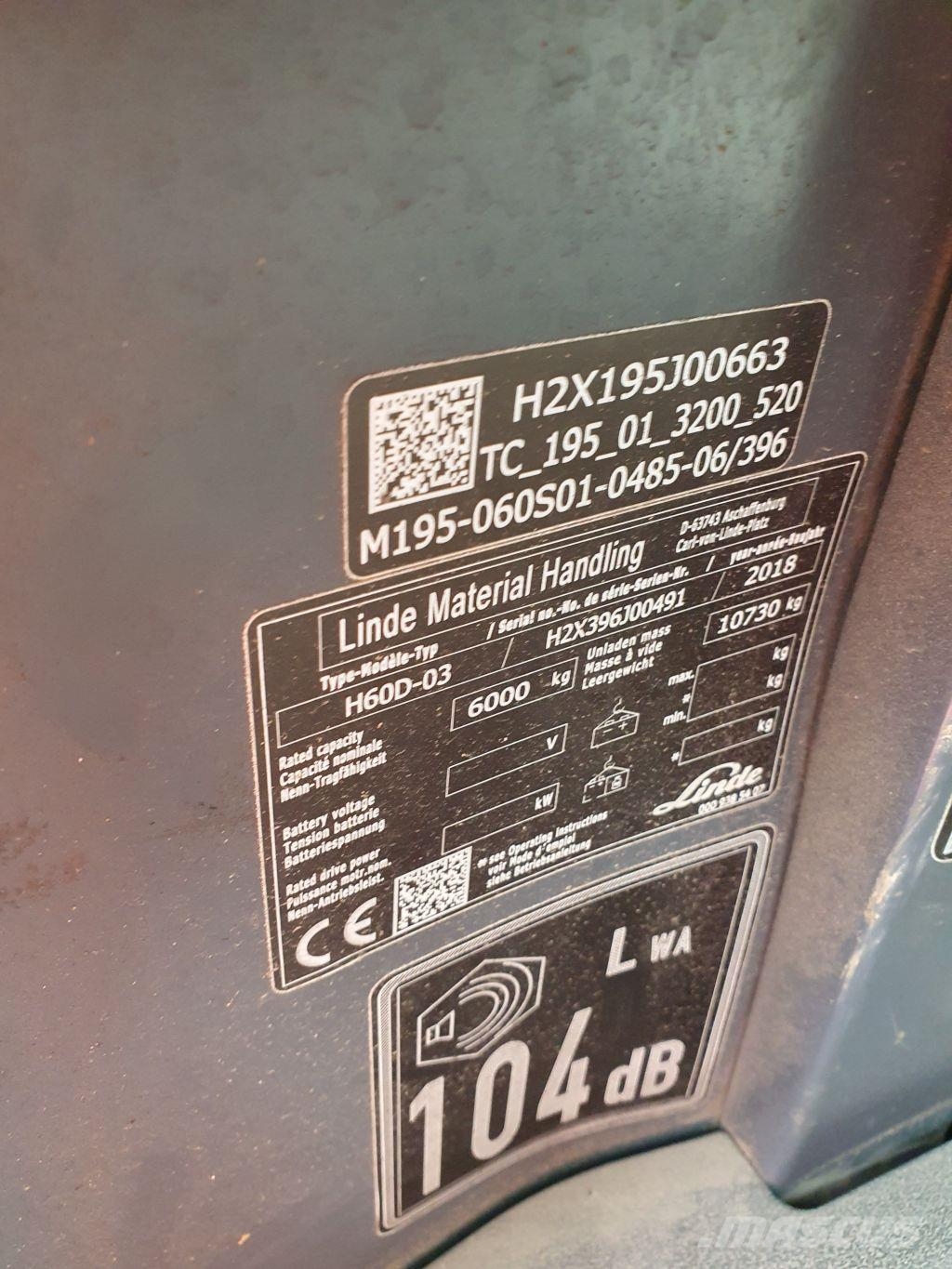 Linde H60D ディーゼル・軽油