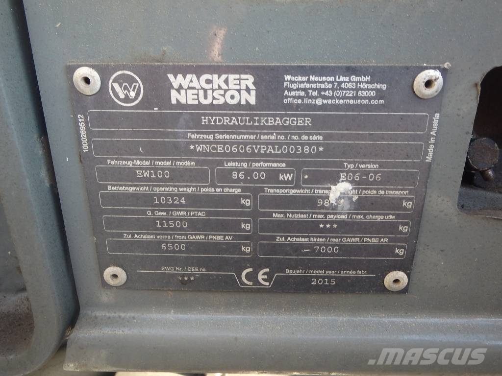 Wacker Neuson EW 100 Engcon Gravemaskiner på hjul