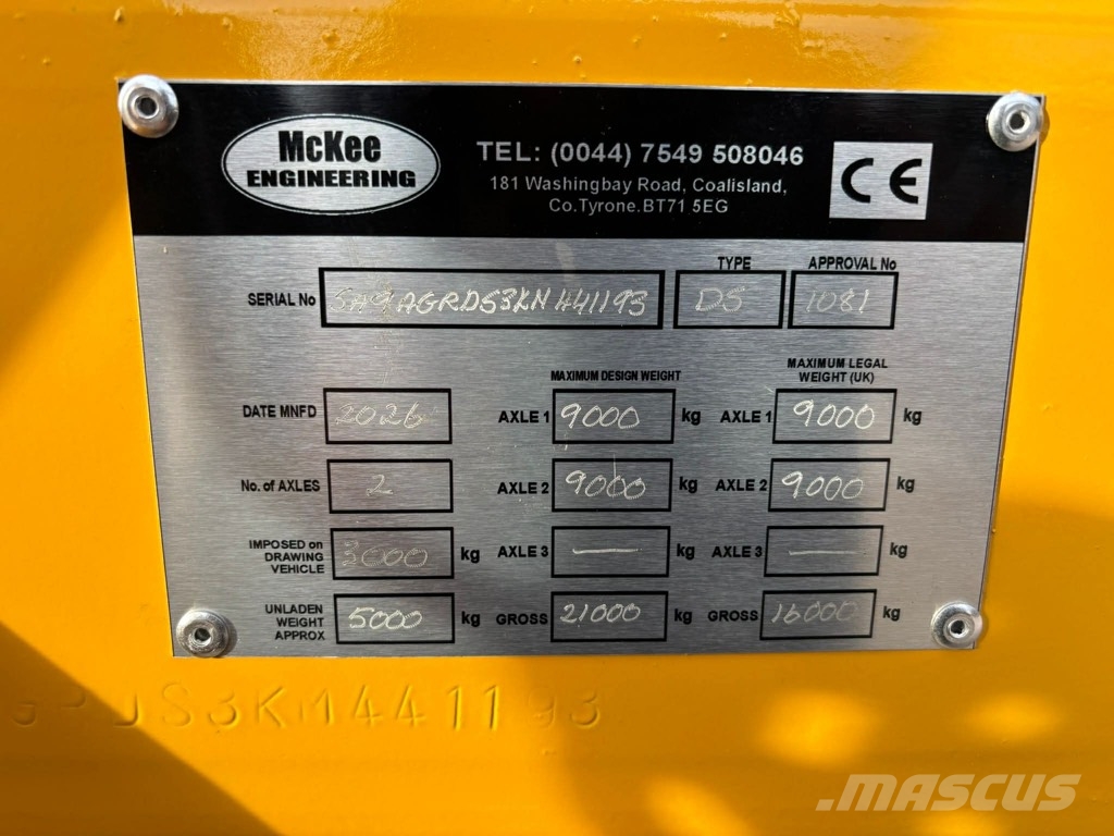 McKee 16T entrepenørvogn med nedfoldbare sider Treileri-pašizgāzēji