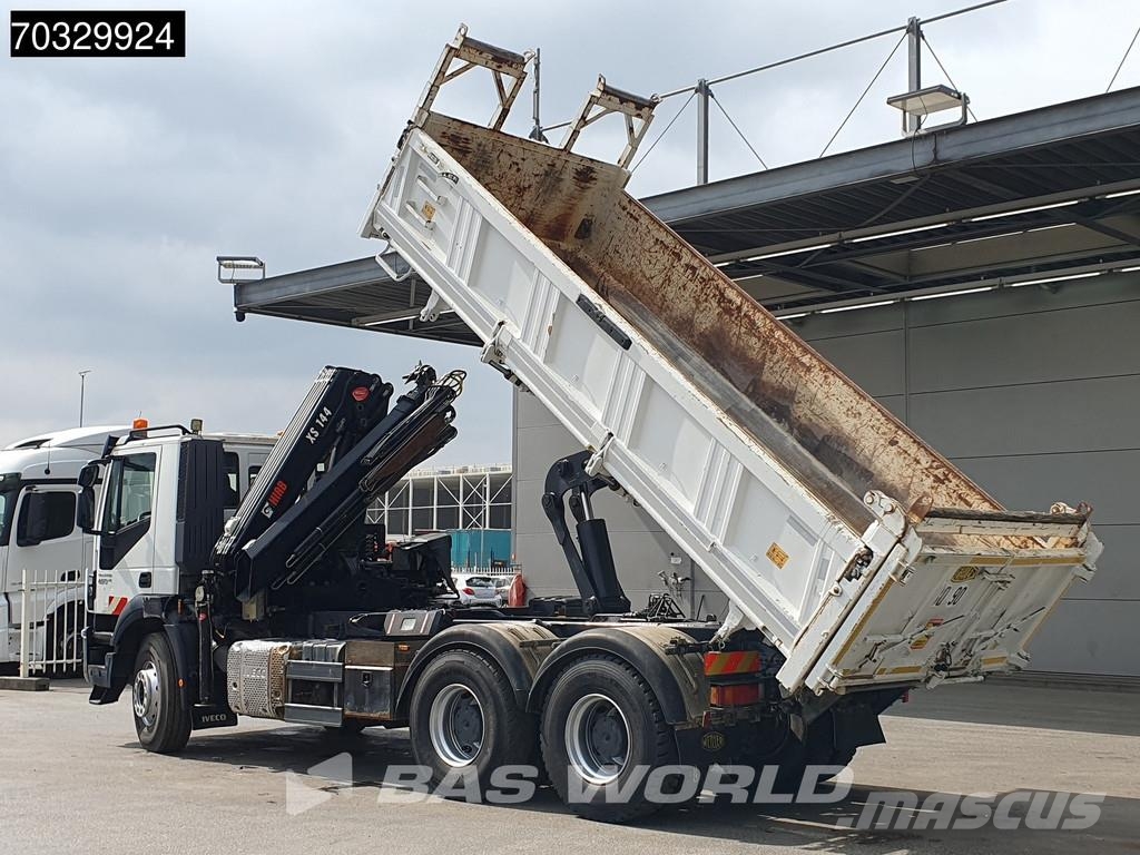 Iveco Trakker 450 6X4 HIAB 144 E-3 Hiduo Kran Crane 11m3 Caminhões basculantes