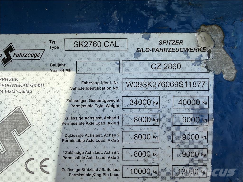 VIN 877 - SPITZER SK2760 CAL 60000 l vyklápacia silo c Otros semirremolques