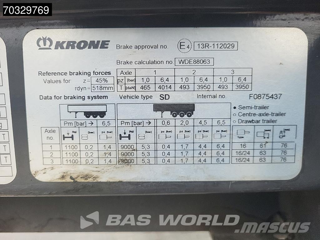 Krone SD 3 axles Curtainsiderauflieger
