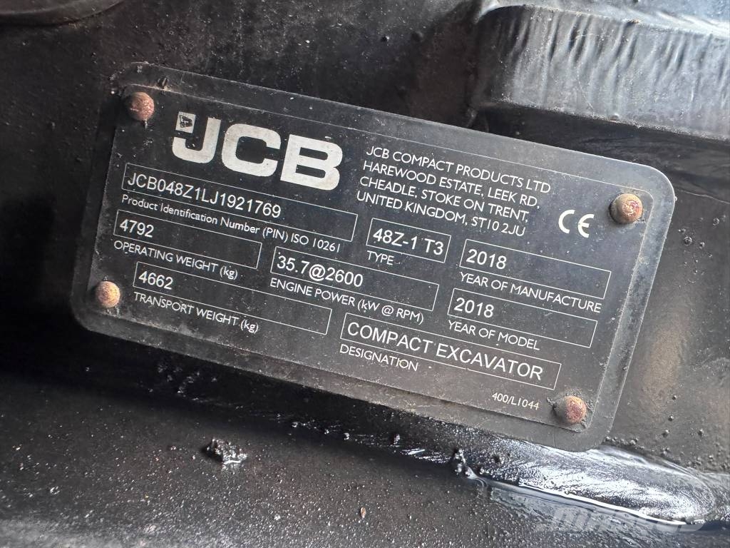 JCB 48 Z-1 حفارات صغيرة أقل من 7 طن (حفارات صغيرة)