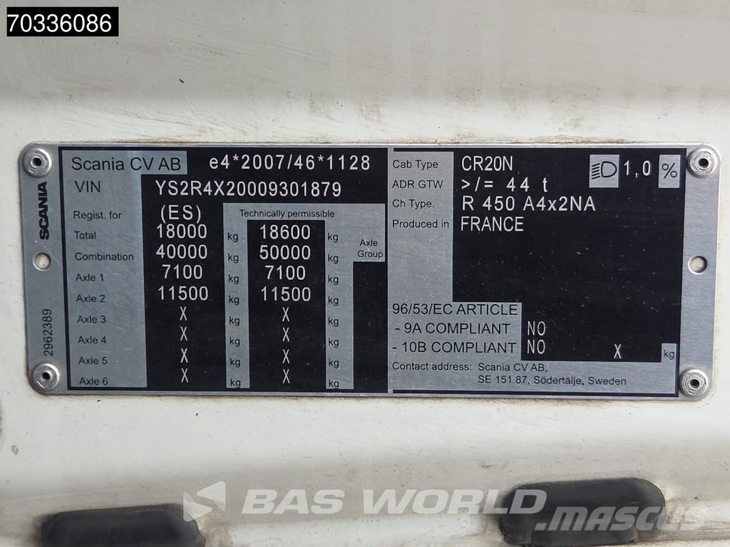 Scania R450 4X2 Retarder APK 06-2027 2xTanks PTO ACC Alco Cabezas tractoras