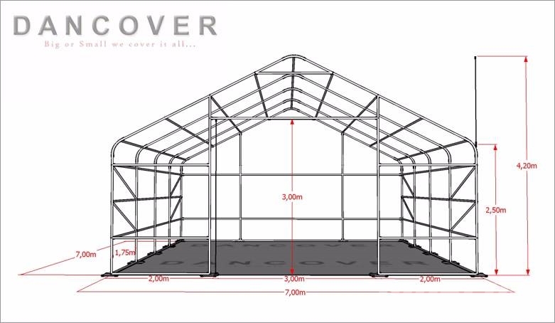 Dancover Storage Shelter Titanium 7x7x2,5x4,2m Lagertelt Muud traktoritarvikud