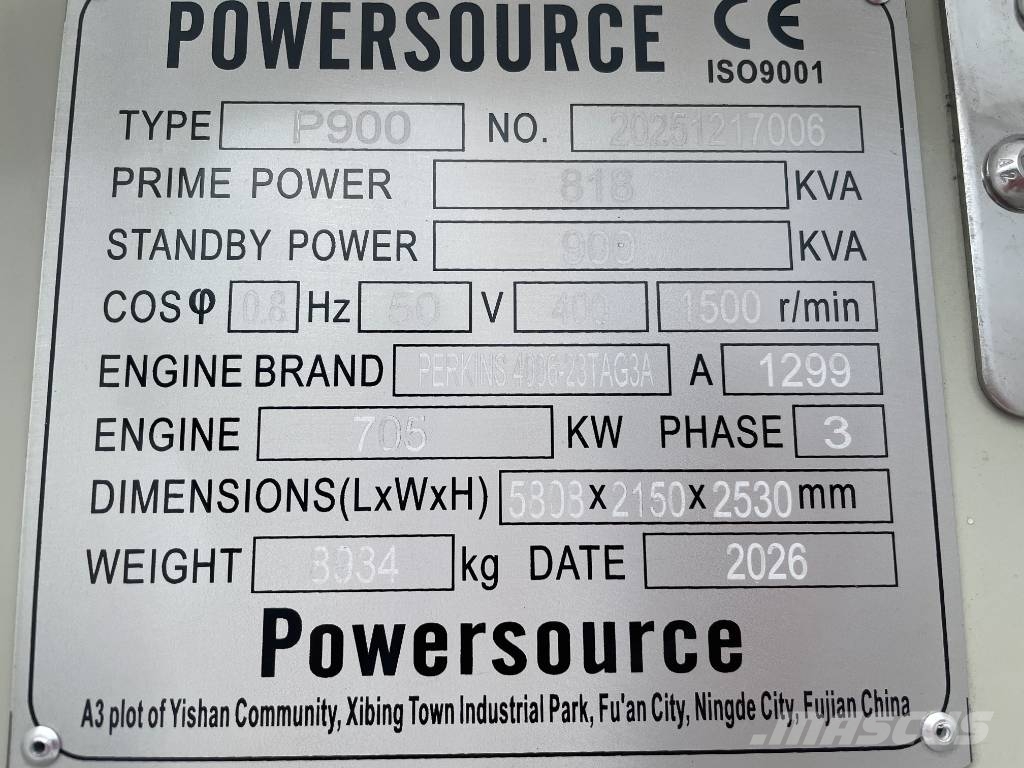 Perkins 4006-23TAG3A - 900 kVA Generator - DPX-19818 Diesel Generators