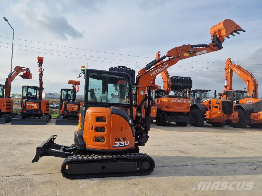 Hitachi ZX 33 U-6, 2023, 1.305h, Quick hitch+3 new buckets, 2023