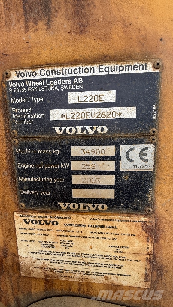 Volvo L220E Wielladers