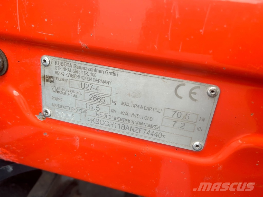 Kubota U27-4 Mini rýpadla < 7t