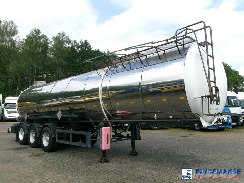 Metalovouga Bitumen / heavy oil tank inox 29 m3 / 1 comp Tanker semi-trailers
