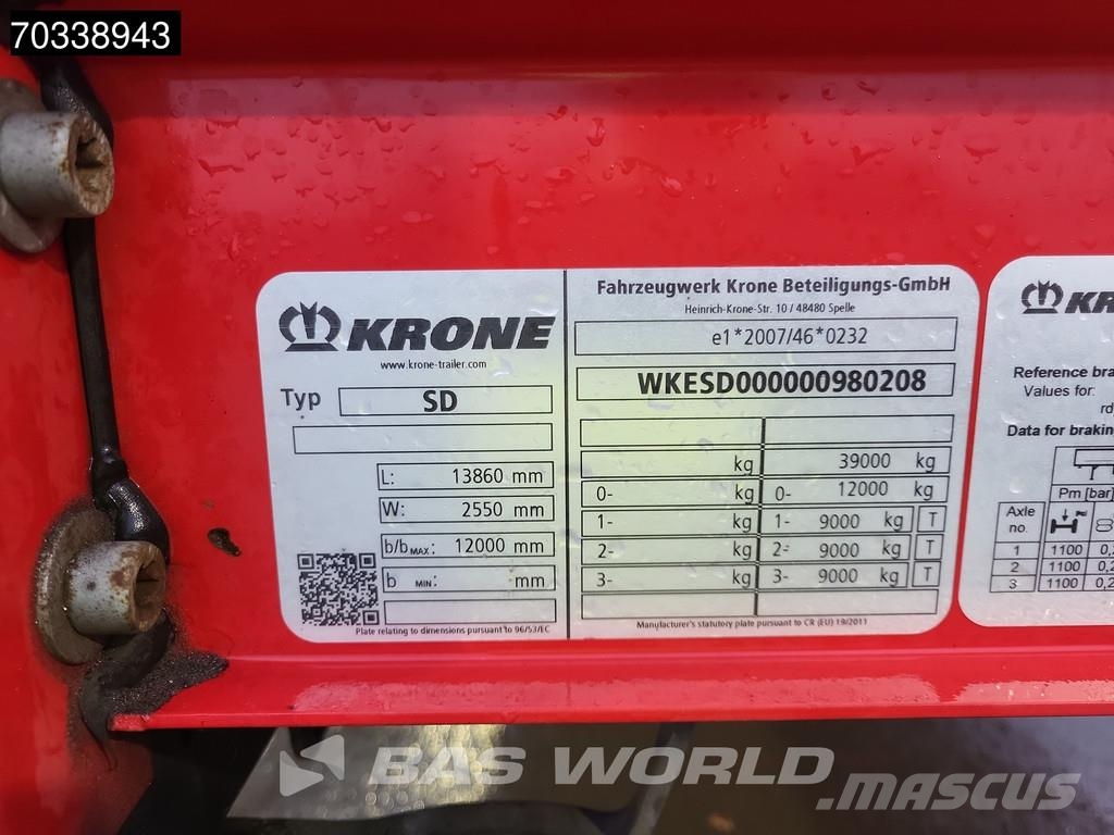 Krone SD Lift Axle MOT 08/27 Semi-reboques com cortinas laterais