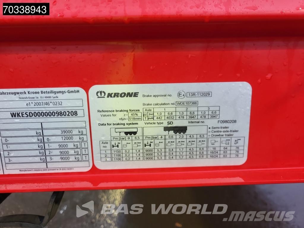 Krone SD Lift Axle MOT 08/27 Semi-reboques com cortinas laterais