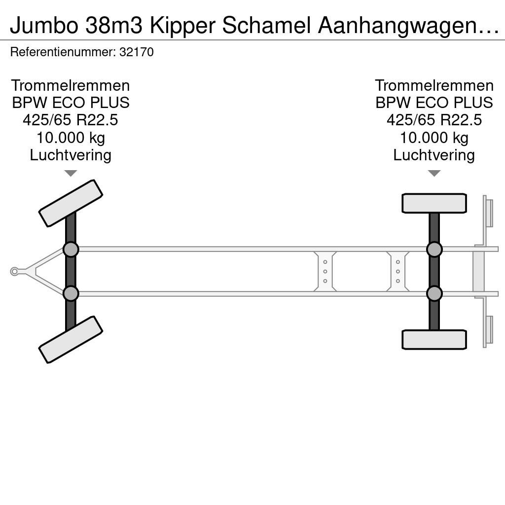 Jumbo 38m3 Kipper Schamel Aanhangwagen *APK* Kipper