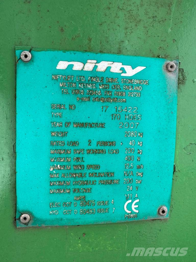 Niftylift 170 HDES Pacēlājplatformas - piekabes