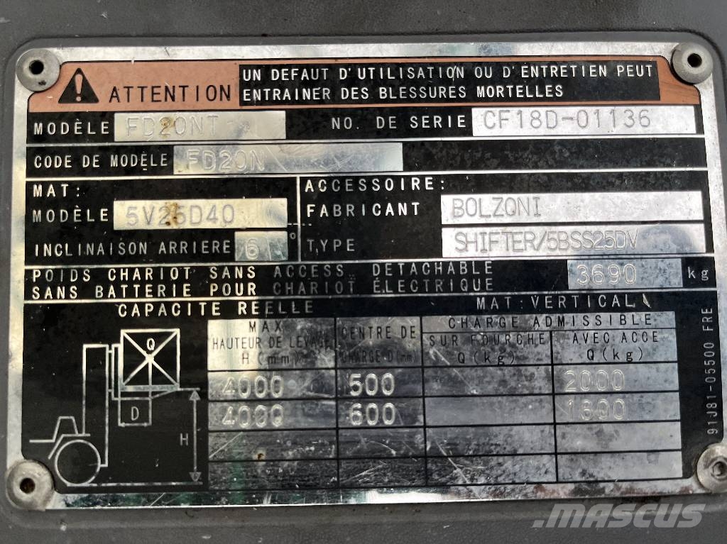 Mitsubishi FD20NT V-4211 IO Diesel Stapler