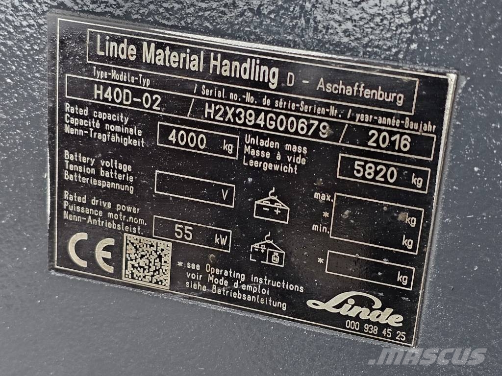 Linde H40D-02 Dízel targoncák