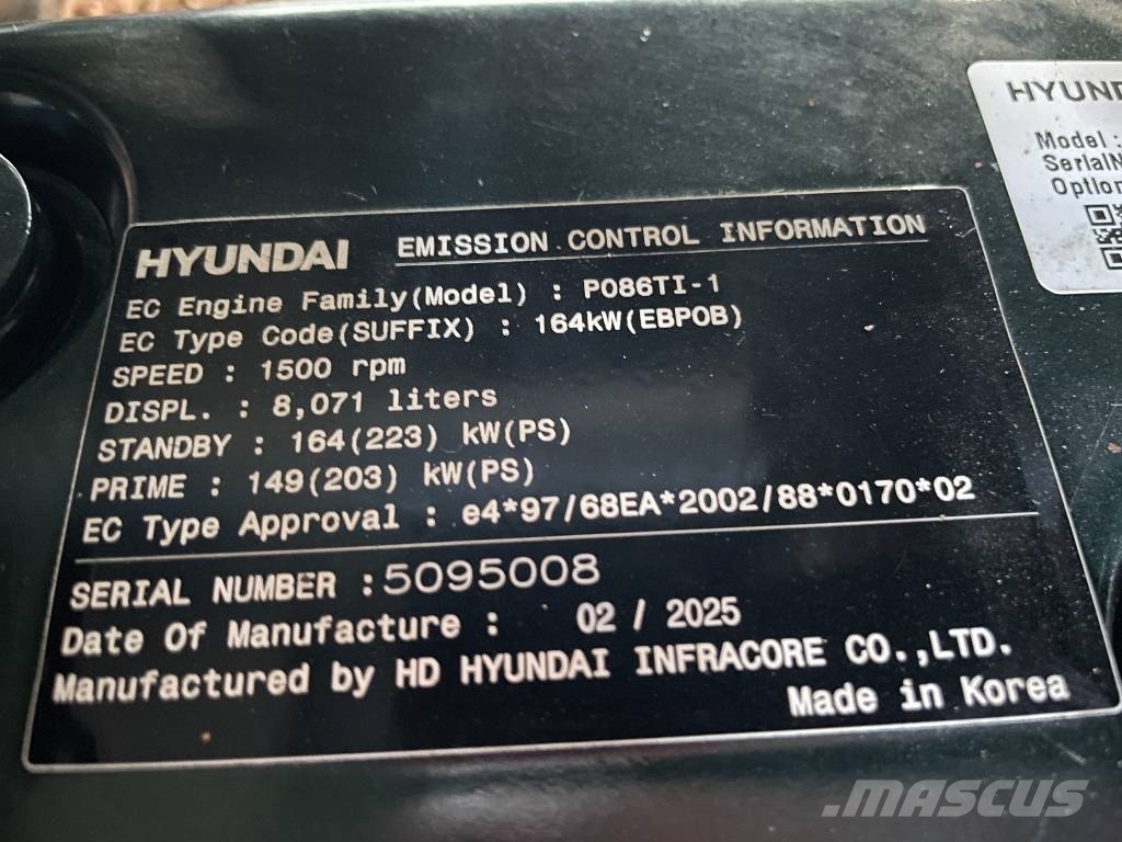 Hyundai P086TI-1 - 165 kVA Generator - DPX-19851 Dīzeļģeneratori