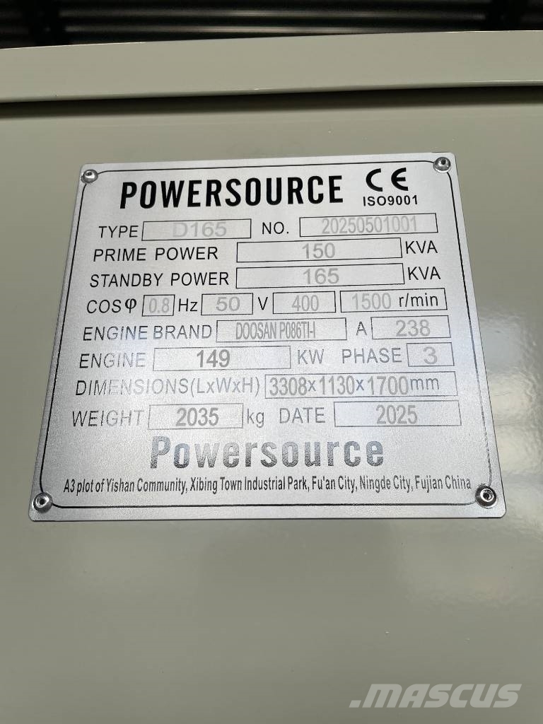 Hyundai P086TI-1 - 165 kVA Generator - DPX-19851 Dīzeļģeneratori
