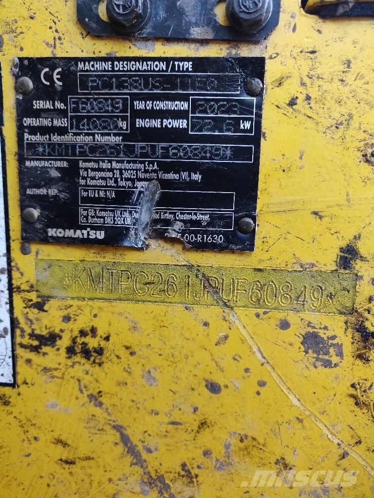 Komatsu PC 138 US-11 Paletli ekskavatörler