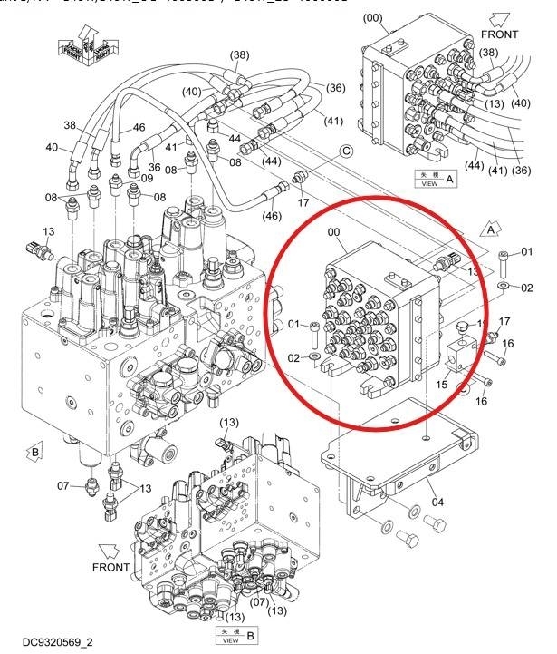Hitachi BOITE A BILLE / YA00016411 / ZX140W-5 Hidraulika