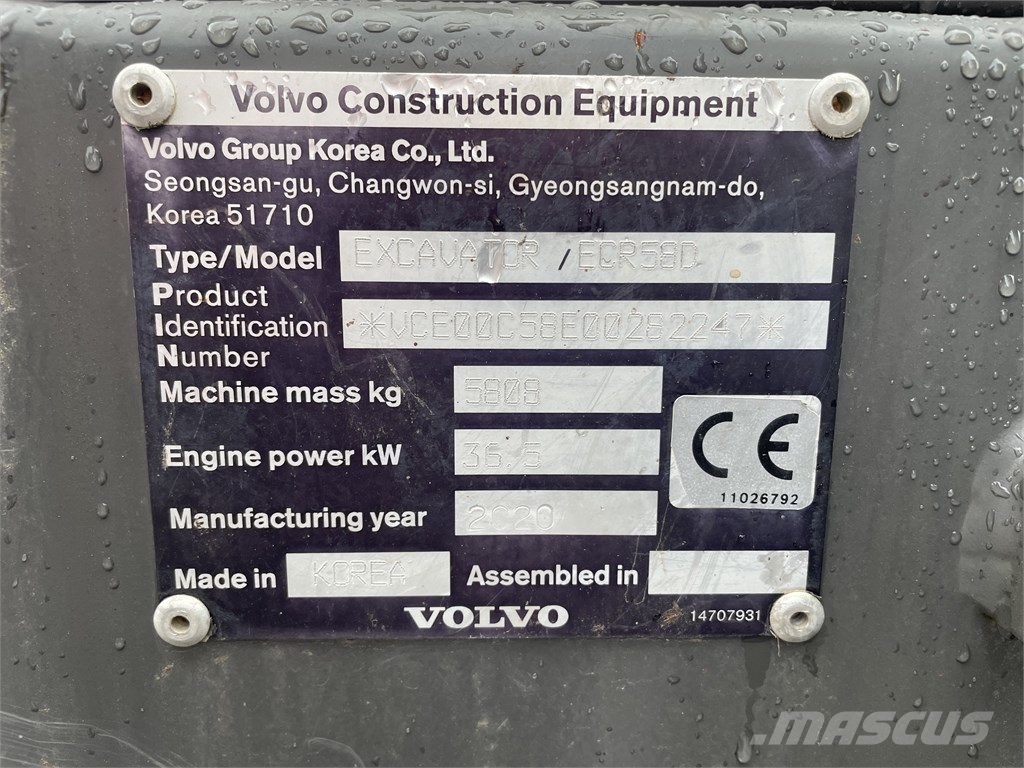 Volvo ECR 58 D Mini excavators < 7t (Mini diggers)