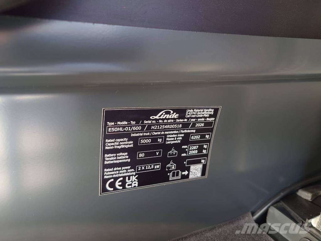 Linde E 50/600 HL Container Električni viljuškari