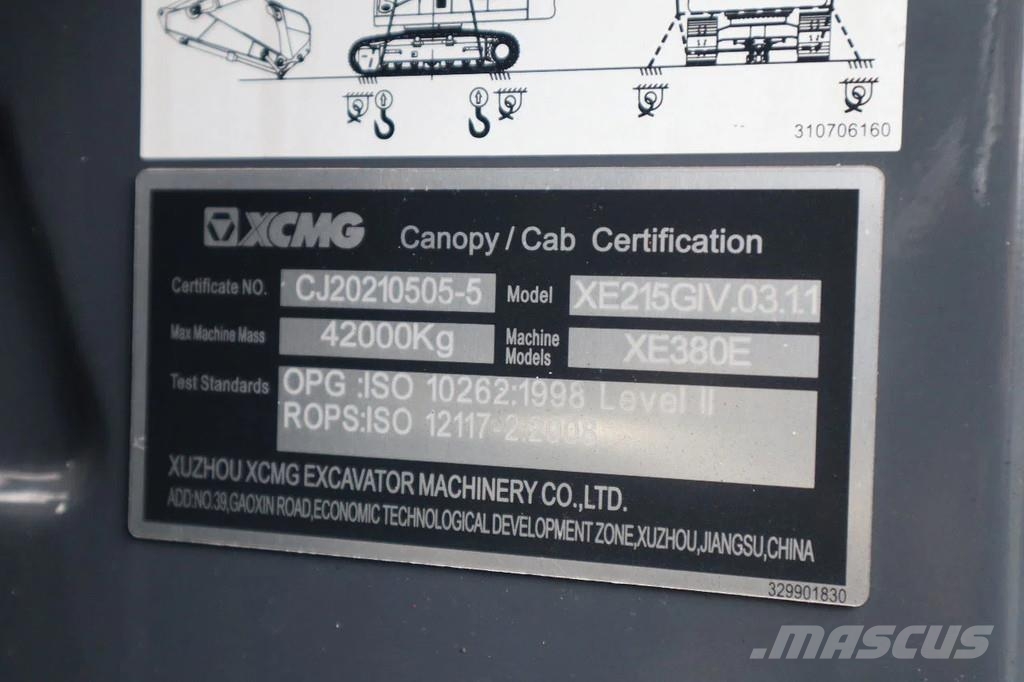XCMG XE380E | CE | CUMMINS STAGE V | SY390 | EC380 | 34 Roomikekskavaatorid