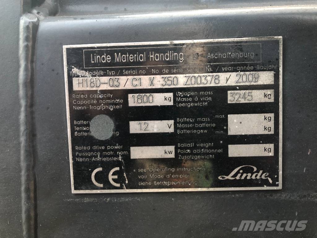 Linde H18D-03 V-3281 OB Diesel forklifts