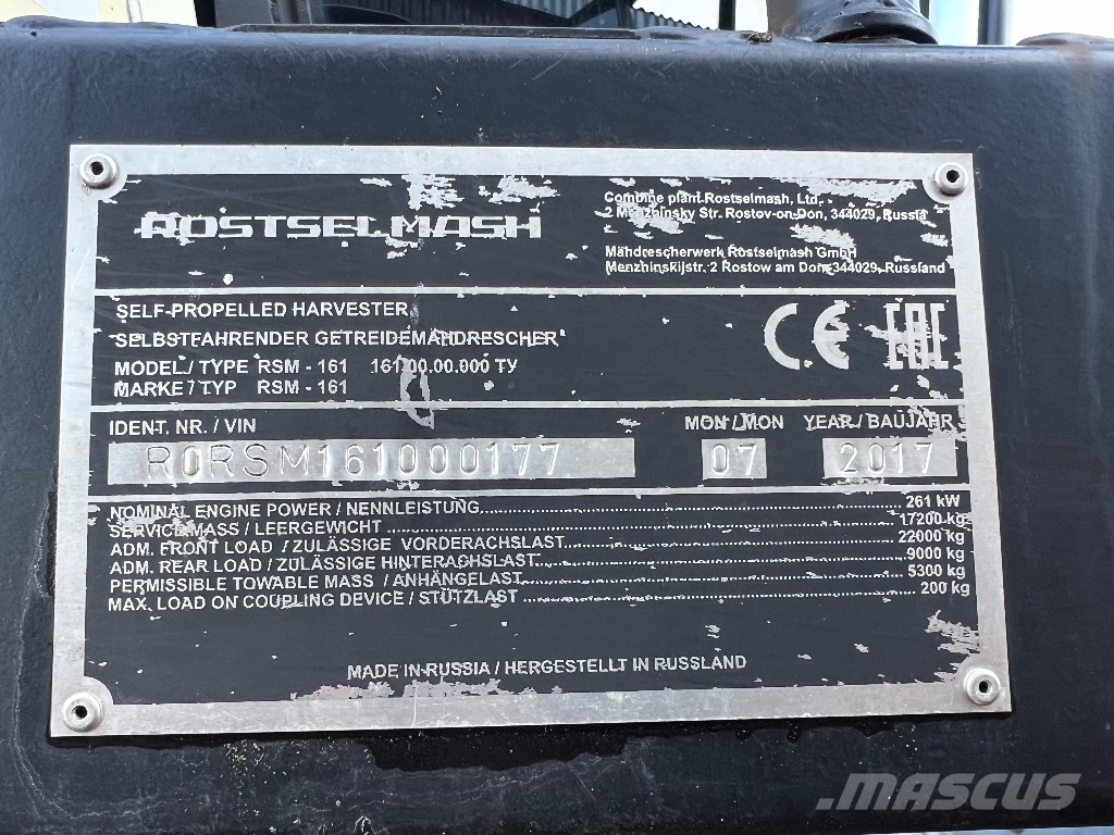 Rostselmash RSM 161 Cosechadoras combinadas