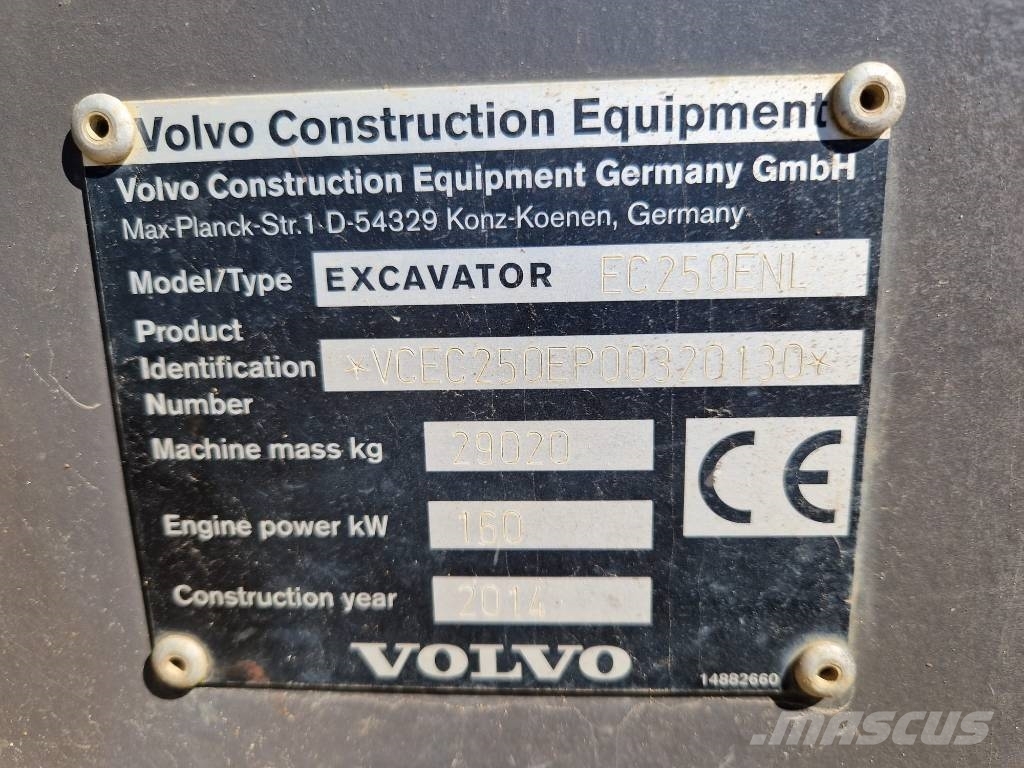 Volvo EC250 ENL * 2014r. * TOPCON GPS 3D * full service Bandgrävare