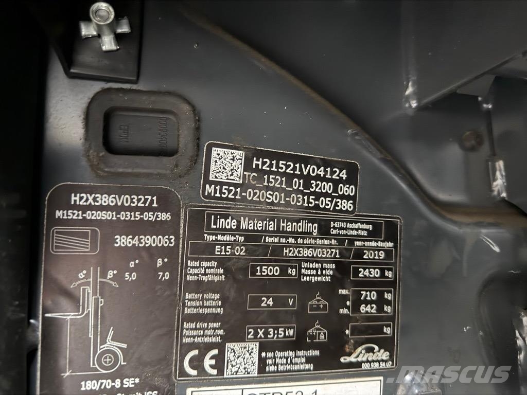 Linde E15 -02 Electric forklifts