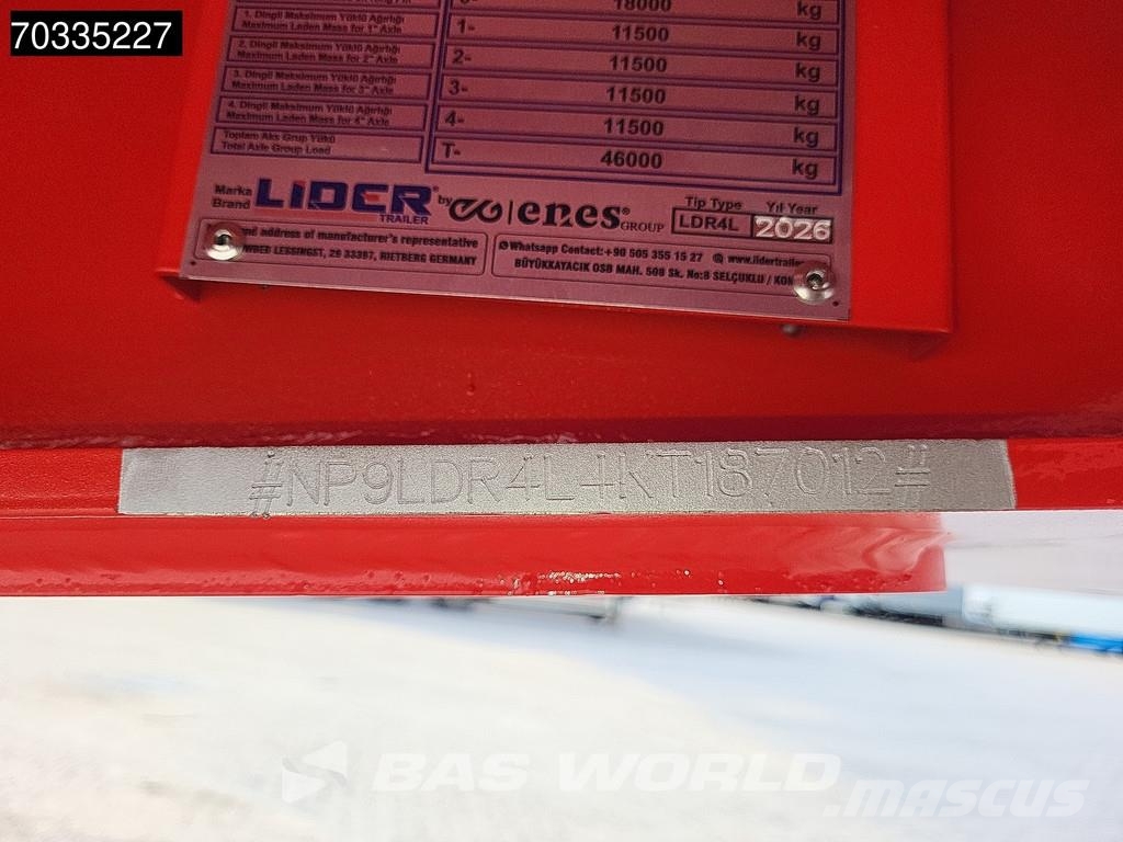 Lider 4 axles New 1xSteering 1x Liftaxle Ramps Low loader-semi-trailers