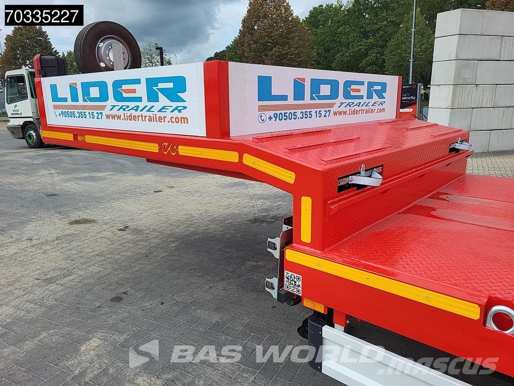 Lider 4 axles New 1xSteering 1x Liftaxle Ramps Low loader-semi-trailers