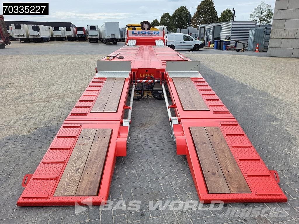 Lider 4 axles New 1xSteering 1x Liftaxle Ramps Low loader-semi-trailers