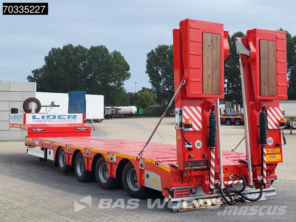 Lider 4 axles New 1xSteering 1x Liftaxle Ramps Low loader-semi-trailers